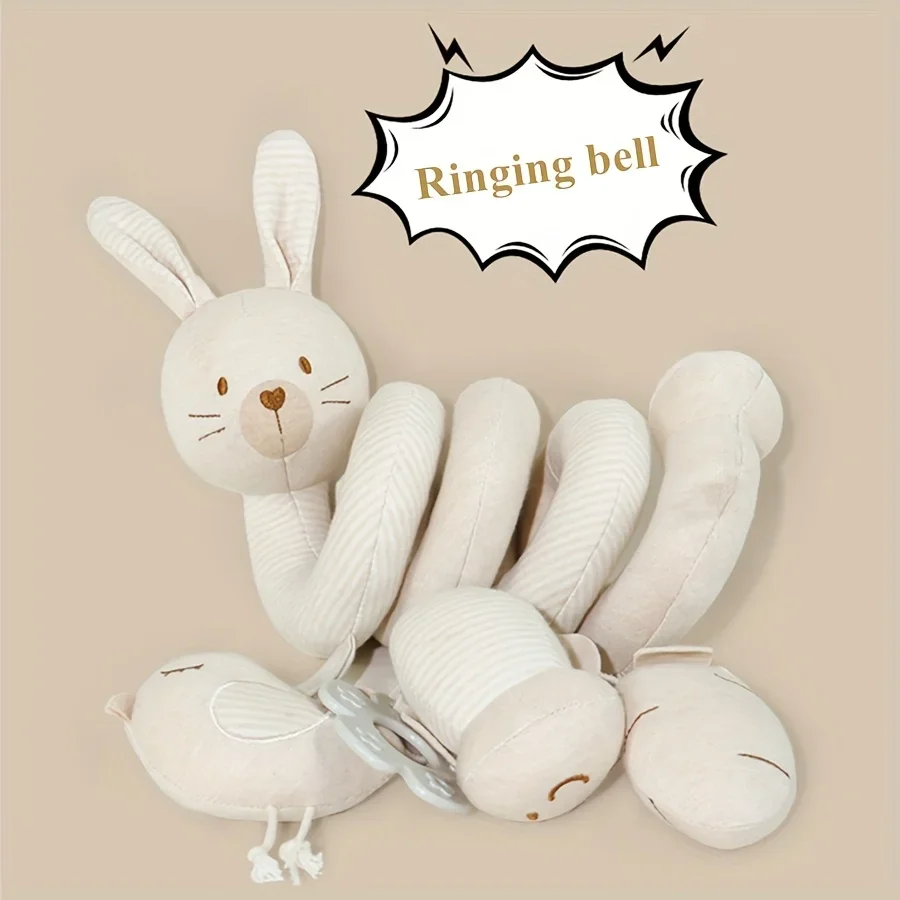 Zabawki do wózka dla noworodka - spiralne, do zawieszenia w samochodzie, miękki króliczek, wytrzymała tkanina, idealne na prezenty, zabawny design