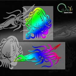 Car Stickers Octopus Squid Reflective Car Window Sticker Waterproof Fishing Box Decor Decals.