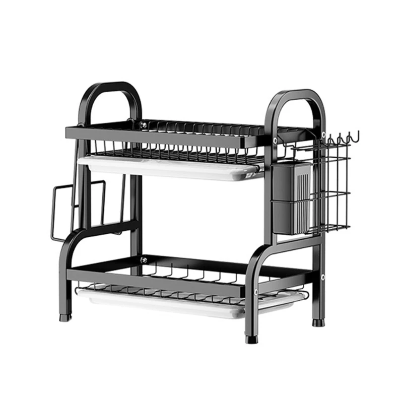 

Versatile Dishes and Cutlery Organizers for Countertops Sturdy Iron Rack Art Constructions Stylish Storage Solution T21C