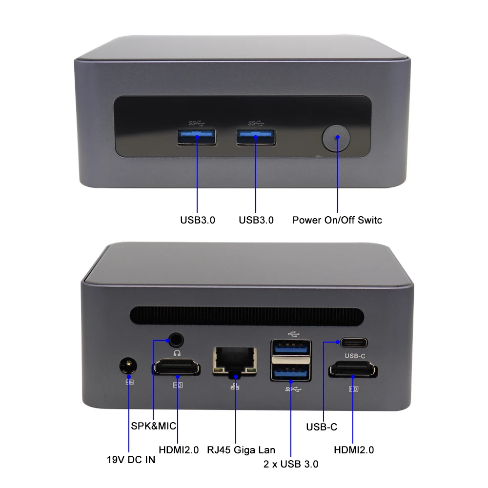 

Pocket Box Gaming AMD R5 5600H Win11 2*4K RJ45 64GB NVME AC Wifi&Office Home Desktop Mini Computer