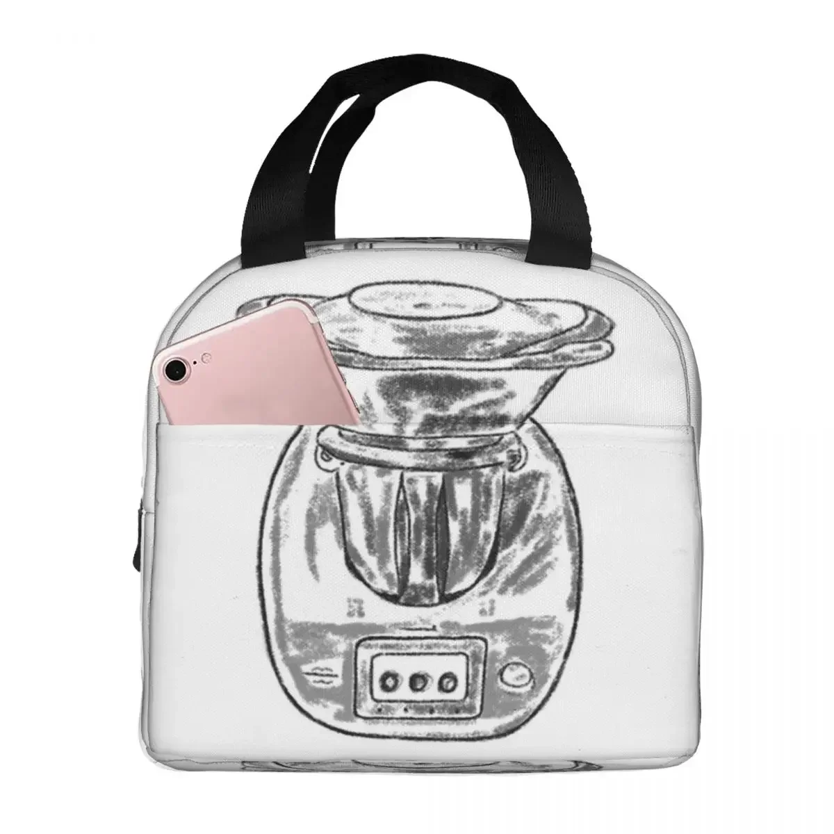 

Fashion multi-functional handbagThermomix Cauldron Kitchen Cooking Recipe Lunch Bags Insulated Bento Box Waterproof Lunch Tote C
