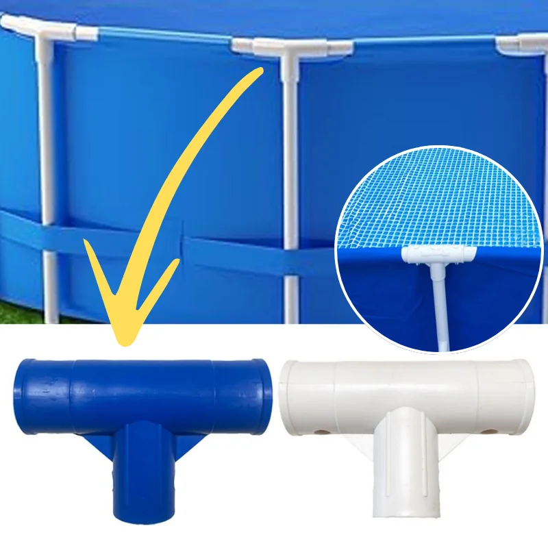 1/2/4PCS Rust Resistant Round Swimming Pool Frame T Joint Plastic Pipe Connector Replacement Fitting Pool Repair Accessory