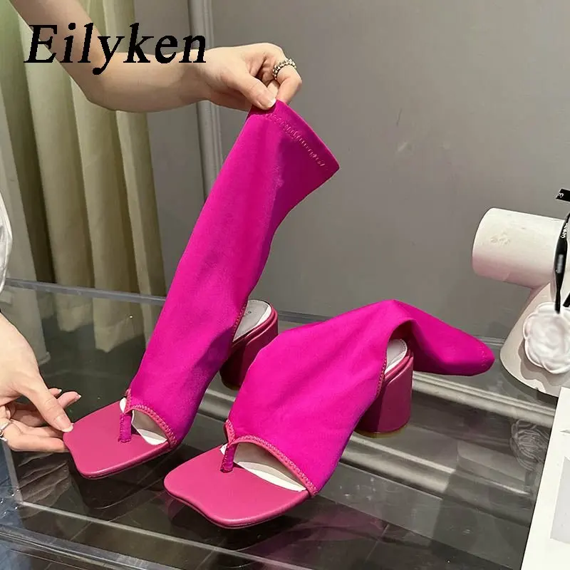 Eilyken Designer Clip Toe Ankle Boots Sandals Women Classics Wedding Party Dress High Heels Slip-On Female Fashion Shoes