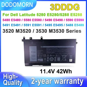 Dodomorn 3DDDG 93ftf Dell Latitude 5280 5288 5480 5490 5590 5491 5591 5495 M3520 M3530 E5280 E5480 11.4V 42WH 5480 5490 5590 5491 5591 10ベストセールス緯度5490バッテリー-6