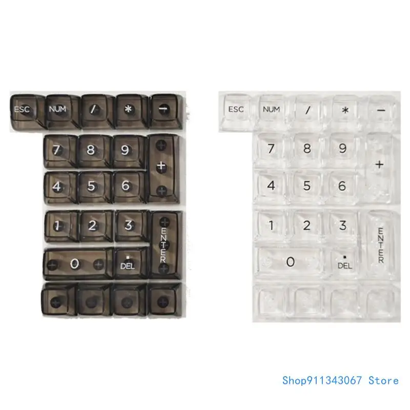 22Piece Ice Effect Light Through Keycaps for Number Pads Easy Install MX Keycap Upgrade Typing Experience Drop shipping