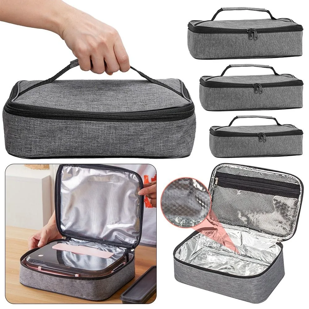 Tragbare Quadratische Thermische Lunch-Tasche Große Kühltasche Lebensmittelträger Snack-Tasche Verstärkte Lunchbox-Tasche Frühstücks-Organizer