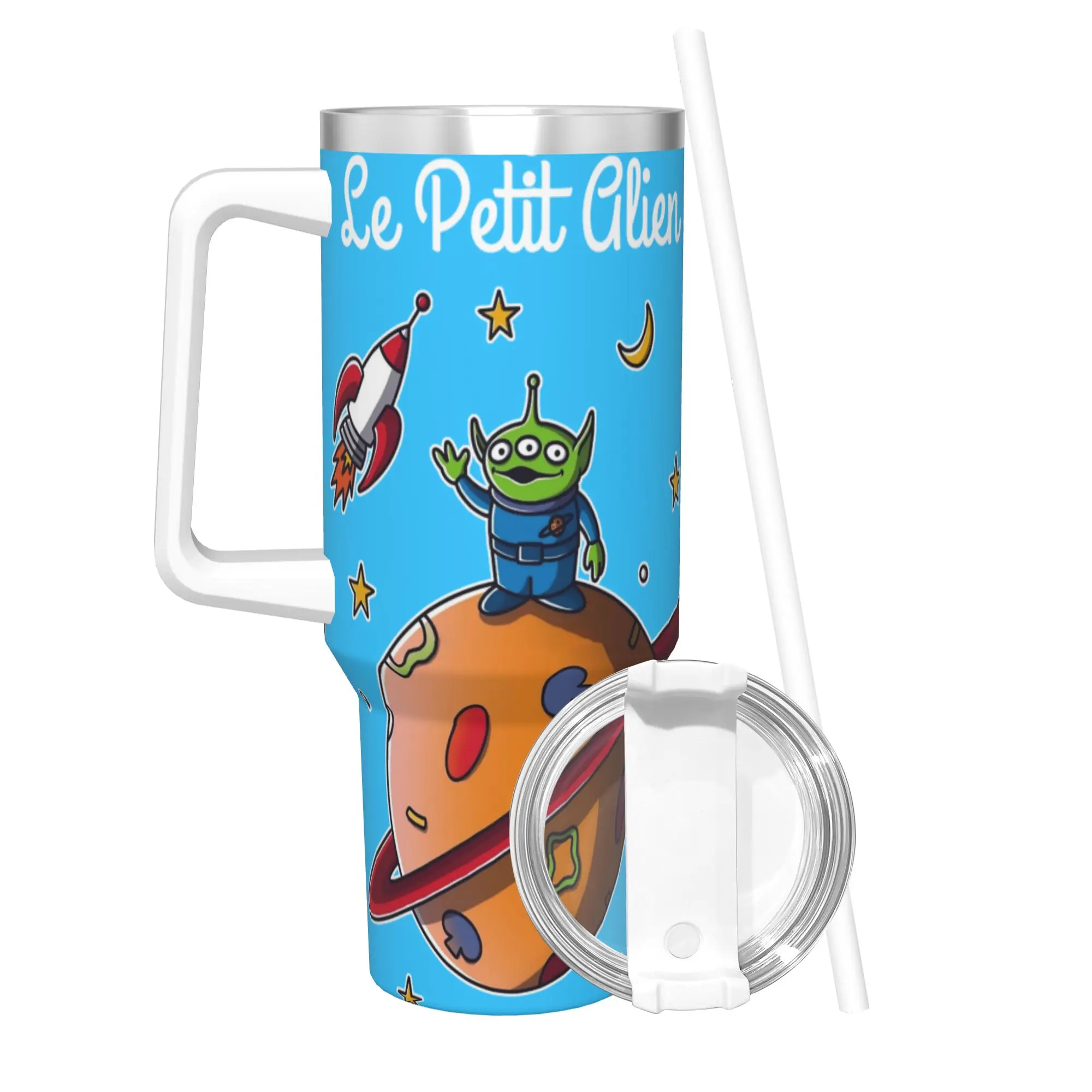 

Le Petit Alien Toy Story Изолированный стакан с соломинкой и крышкой Вакуумные кофейные кружки Офисные домашние чашки для бутылок