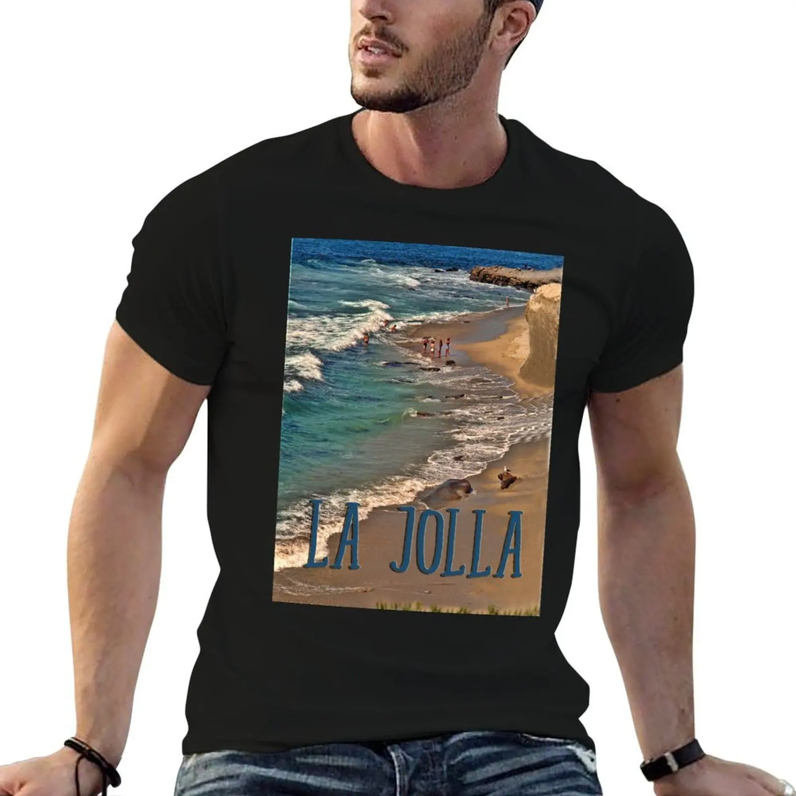 La Jolla Beach T-Shirt heavyweights anime stuff mens t shirt