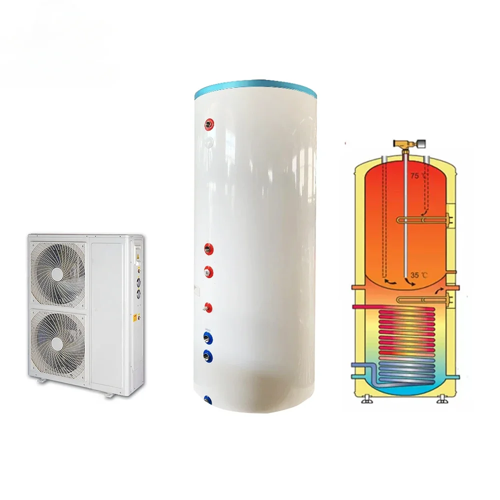 Dc Inverter Heat Pump R32 Heat Pump Hot Water Storage Tank 100L/200L/300L Stainless Steel Water Heater Tanks