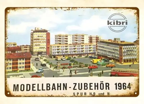 1964 Kibri Model Train Railroad HO N Gauge Buildings metal tin sign lodge cafe s