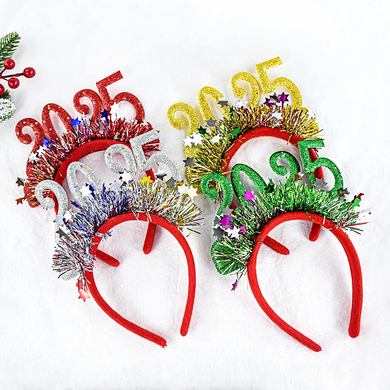 

Christmas Headband Glitter Star Sequins Head Bands Xmas Hair Accessories Photo Props Christmas Decorations 2025 New Year Gifts