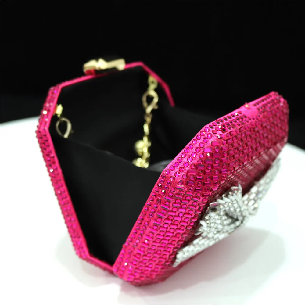 Fashionable and Elegant Box Handbag New 2024 Hot Selling Metal Rhinestone Bag Bride Bridesmaid Ladies Bag Factory Direct Sales