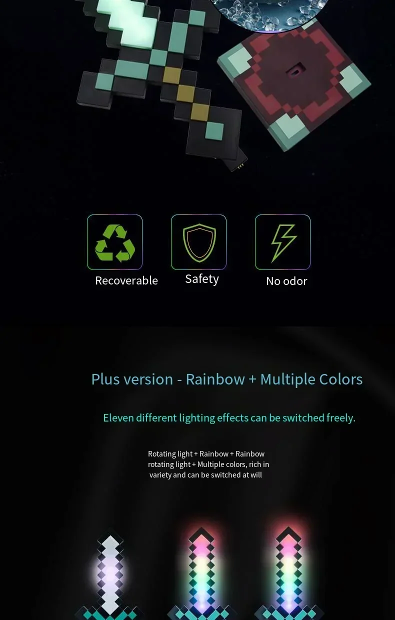 Colour LED Light Figure Toys Game Sword Night Light Decoration Changer Sword Game Peripheral Model Table Lamp Gifts for Children
