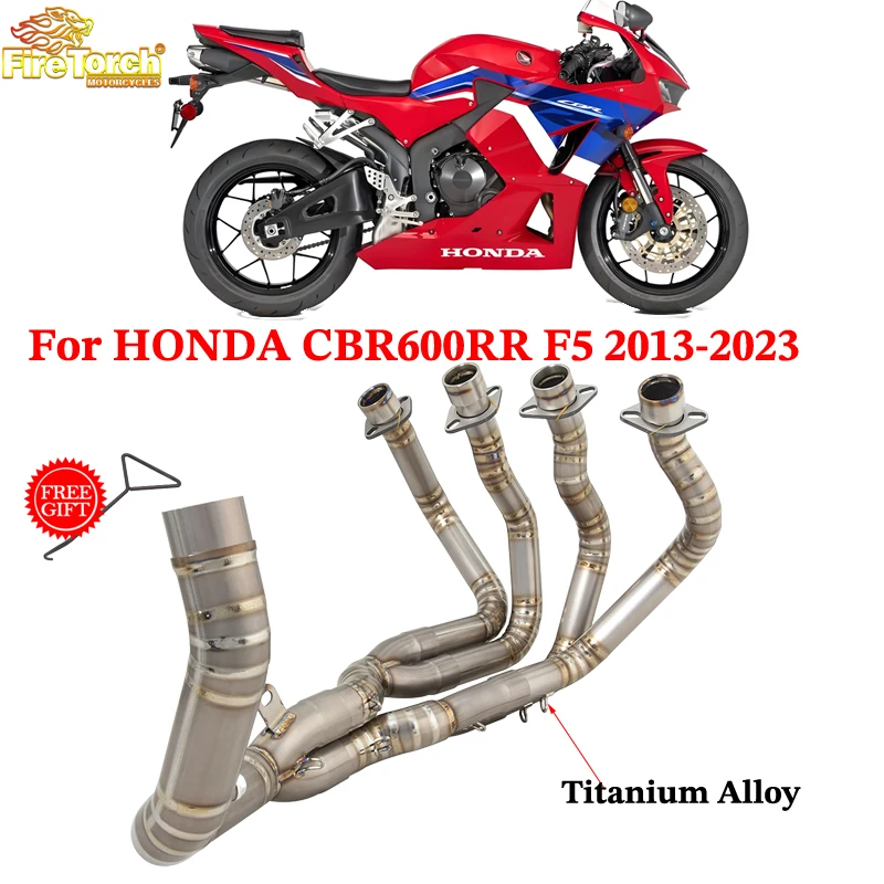Motorcycle Exhaust System Escape Titanium Front Link Pipe Connect Original Muffler Slip On For Honda CBR600RR F5 2013 - 2023