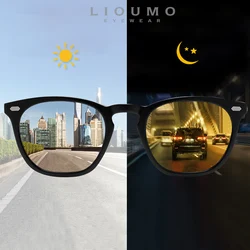 LIOUMO Design Men Women Classic Retro Rivet Photochromic Polarized Sunglasses UV400 Protection Driving Goggles gafas de sol