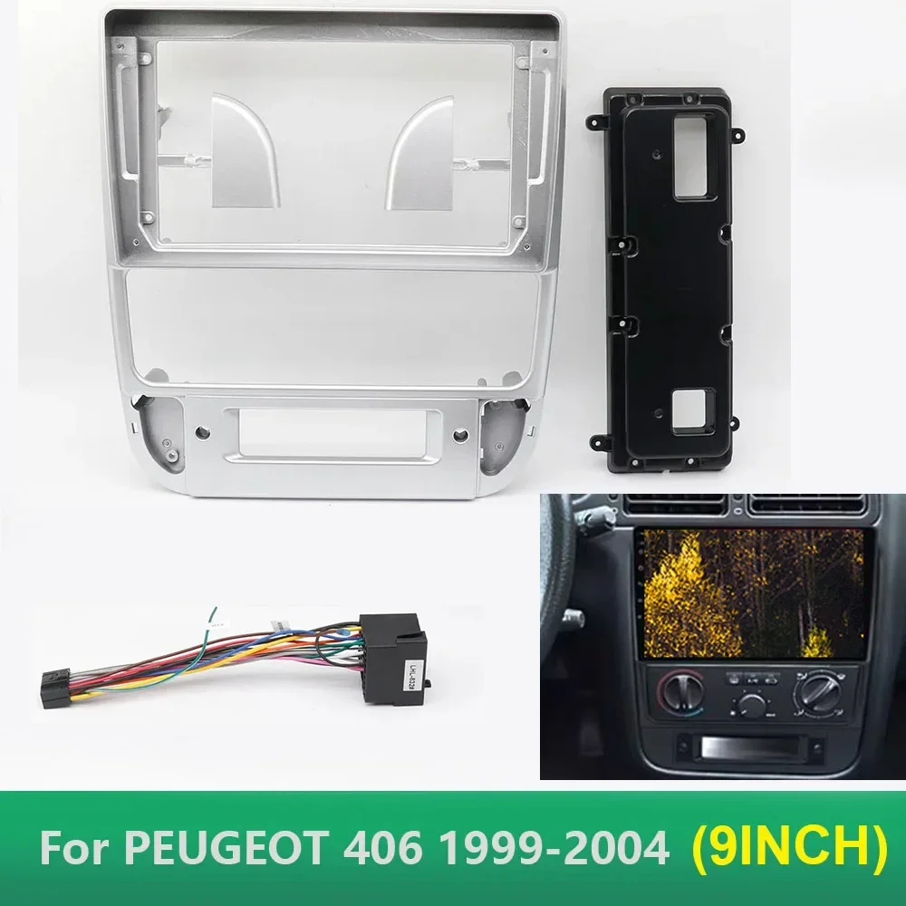 For 1999-2004 PEUGEOT 406(9Inch) Car Radio Fascias Android GPS MP5 Stereo Player 2 Din Head Unit Panel Dash Frame Installation T