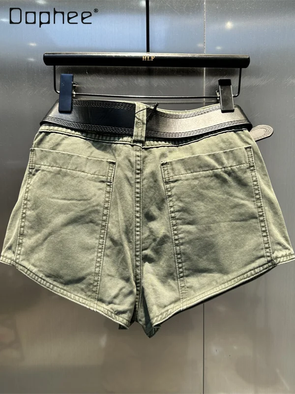 Retro Sweet Cool Style High Waist Loose Denim Skirt Pants Women Fashion Irregular Solid Color Slim Versatile Hot Pants Trend