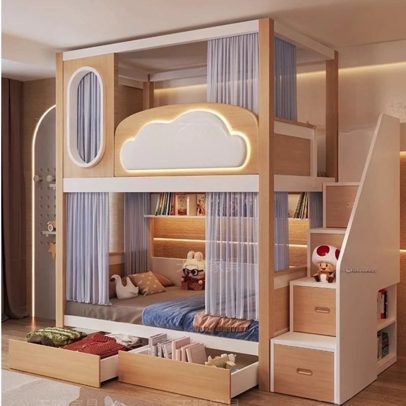 pt-Storage Normal Kids Beds Double Decker Simple Custom Design Children Beds Princess Playpen Camas Infantiles Furniture Home-