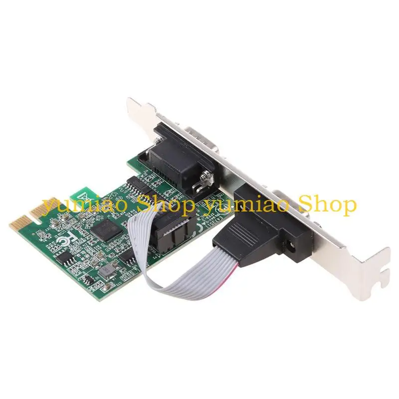 587B PCIE PCIE DUAL CARTA EXPANSÃO SERIAL CHIP AX99100 2 PORT INDUSTRIAL DB9 COM RS232 Controlador adaptador para para PC