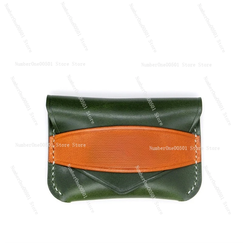 Vintage Leather Card Holder Genuine Cowhide Slim Wallet with Multiple Card Slots