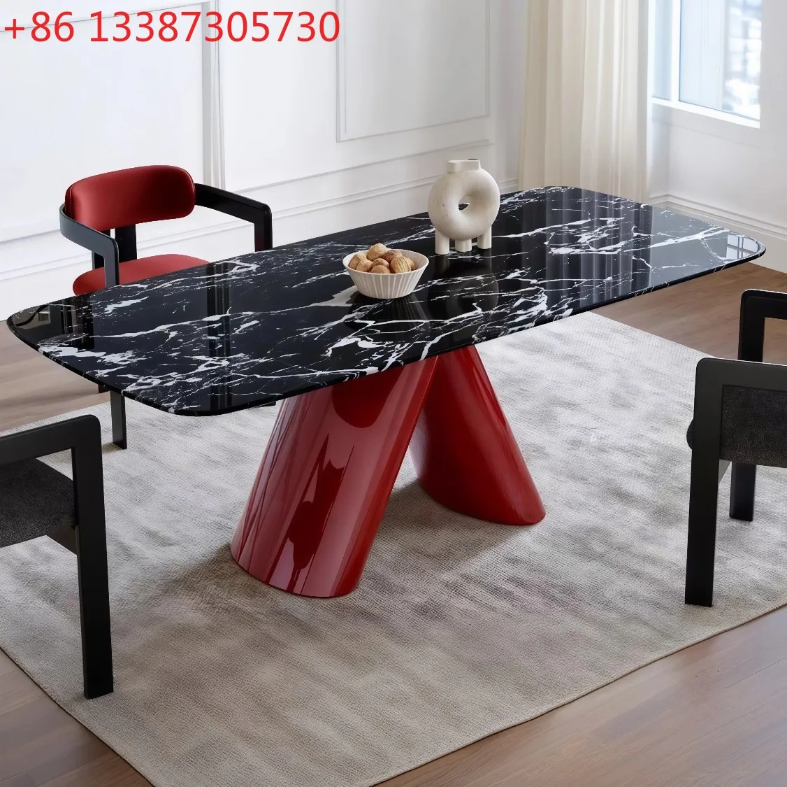 

Домашняя столовая Современный овальный обеденный стол из натурального мрамора