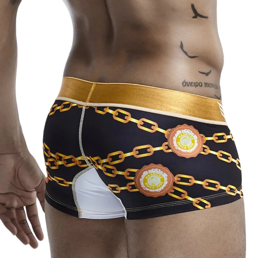 

Сексуальное мужское нижнее белье с цепочками, боксеры, мужские трусы, мужские боксеры Cuecas, быстросохнущее мужское нижнее белье с низкой талией, нижнее белье, одежда