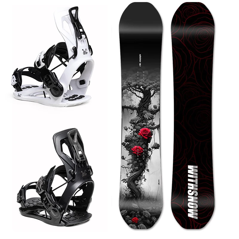Quick Wear Binding Two-piece Set Men's and Women's Adult Flat Snowboards Winter Sports All-round Ski Equipment Wooden