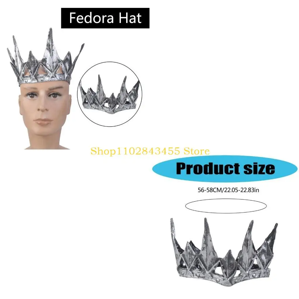 49MC Medieval Crown Old-fashioned Medieval LARP Cosplay Halloween for Men for Dressing Up at Parties and Festivities