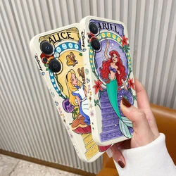 Beautiful Princess Disney For OPPO Find X5 X3 X2 Lite Pro Neo A5 A53 A94 4G 5G Liquid Left Rope Soft Phone Case Cover