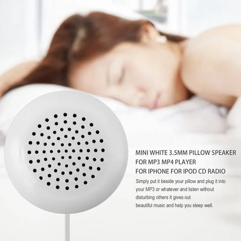 A46T Mini White 3 5mm Pillow Speaker For iPhone iPod CD Radio MP3 Player GL