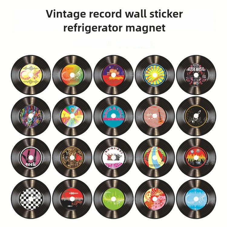 14.2cm Retro Vinyl Record Wall Sticker Self-Adhesive Music CD Decal for Bar Cafe Birthday Party Decor Removable Decorator view 2