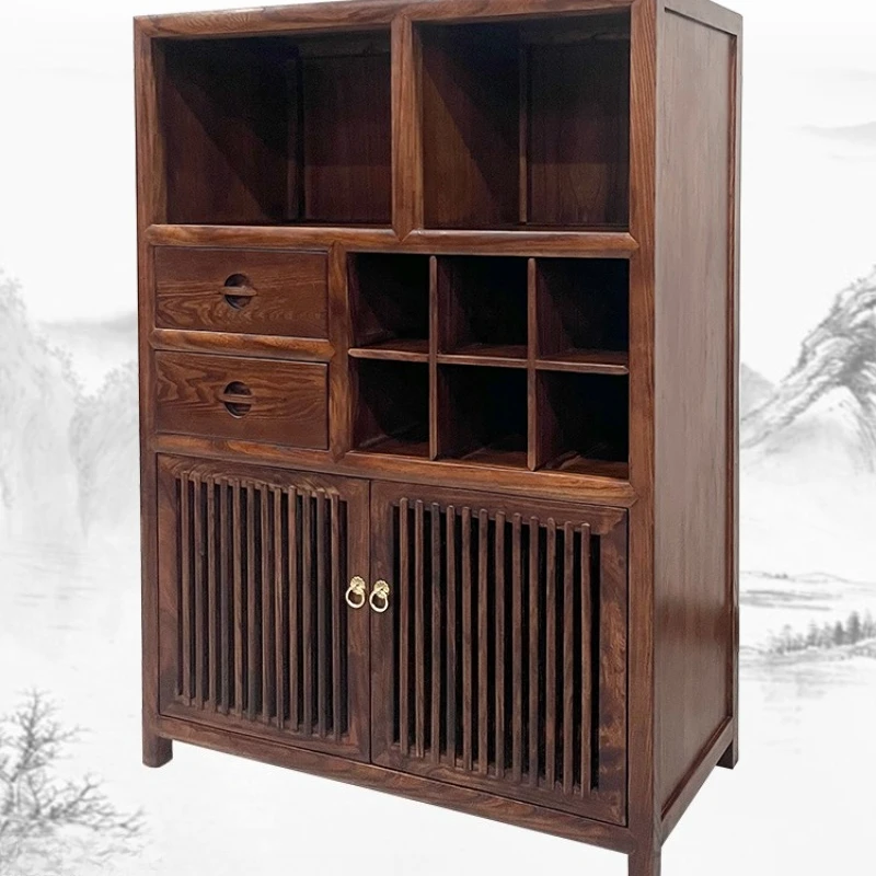 

Solid wood new Chinese-style Duobao Pavilion modern simple Bogu shelf shelf tea side cabinet old elm dining side cabinet