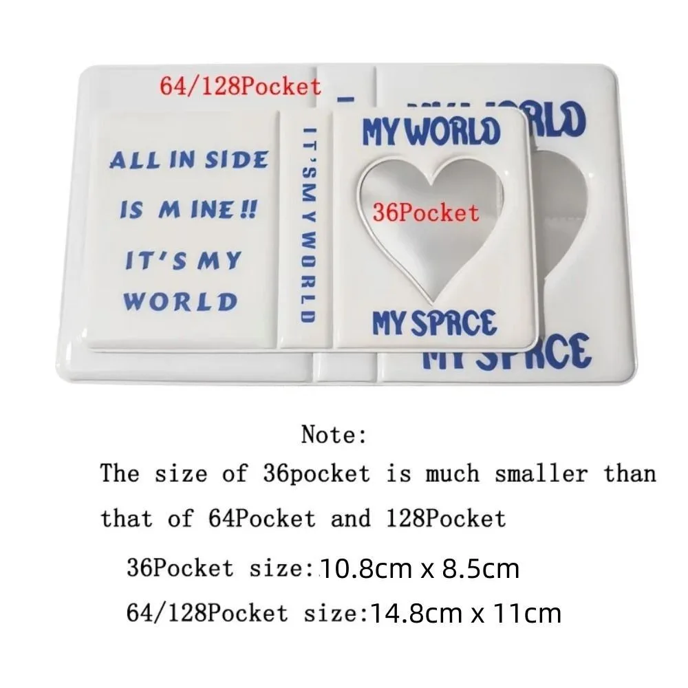 Mini 64 Pockets Photo Album Hollow PVC Photo Holder Love Heart Photocard Holder Women