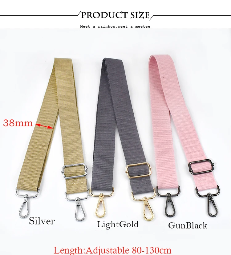 Deepeel 3.8cm New Canvas Solid Color Strap Handbag Crossbody Replacement Shoulder Straps Adjustable Women's Bag Accessories