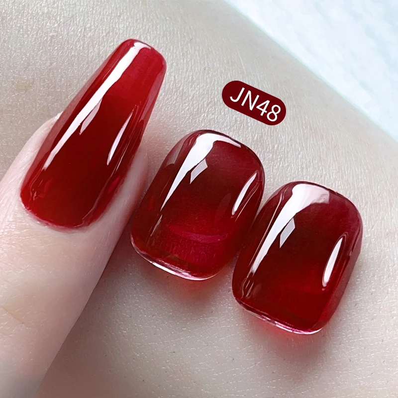 BORN PRETTY 10ml Blood Red Jelly Gel Nail Polish Halloween Nails Art Gel Polish Sheer Translucent Nail Gel for Winter Manicure