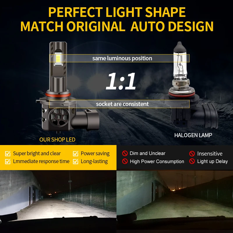 50W 9005/HB3 Bright White LED Motorcycle Bulb A6 Headlight No Error Low beam For CAN-AM Spyder RS Roadster Year 2011 Motorcycle