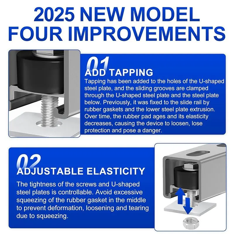 【المفضل!】مجموعة عجلات عربة الأسطوانة لقناة Unistrut Strut 1-5/8 بوصة أو أطول - مجموعة عربة ذات حدود الحركة والموضع #4