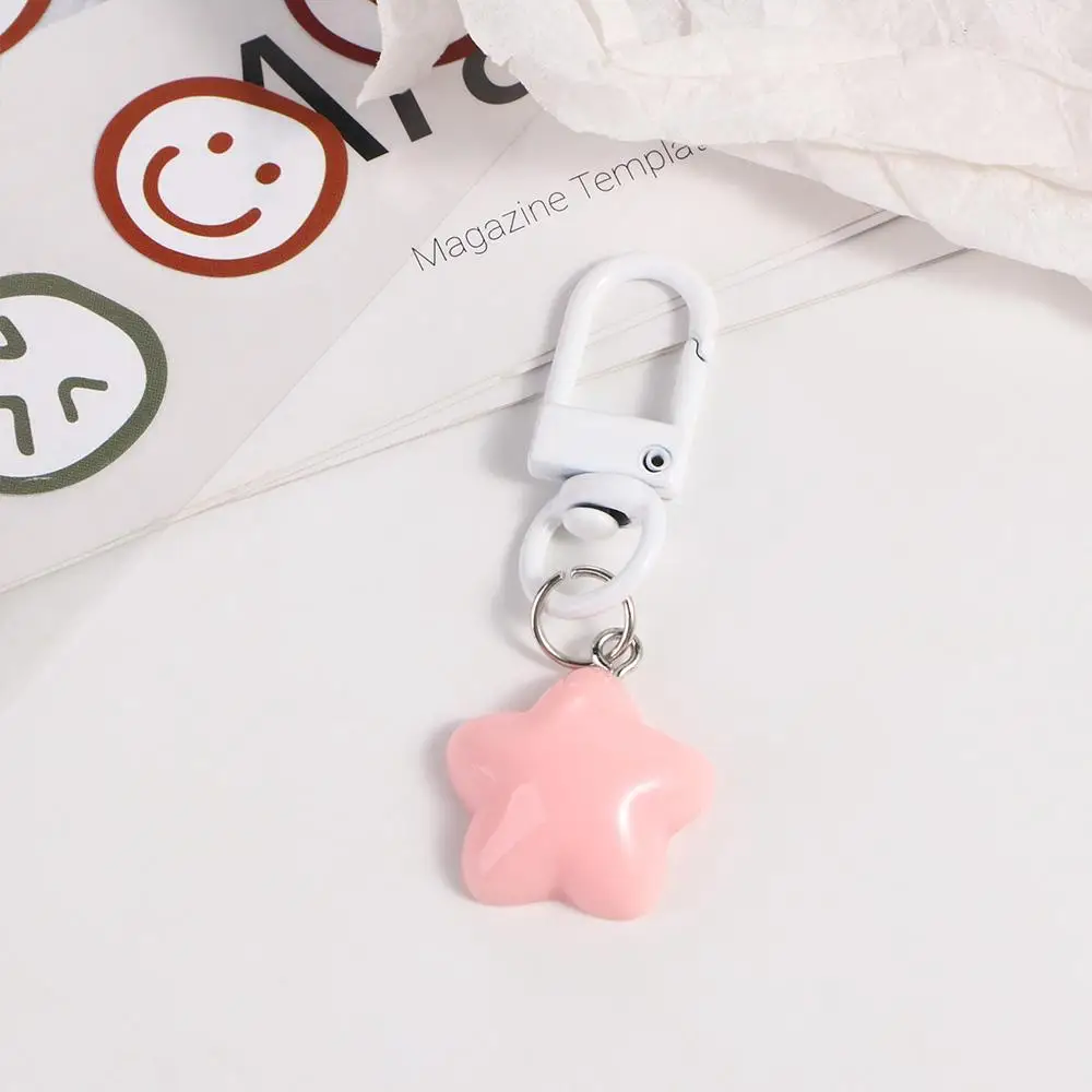 Keyring Stars Yellow Pink Stars Keychain Pentagram Chubby Chubby Milk Yellow Star Keychain Soft Yellow/Pink Birthday Gifts