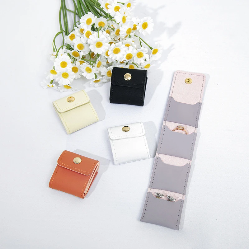 

Foldable Jewelry Organizer Pouch With Multi Compartments For Rings Necklaces Earring Mini Travel Jewelry Roll Bag With Buckle