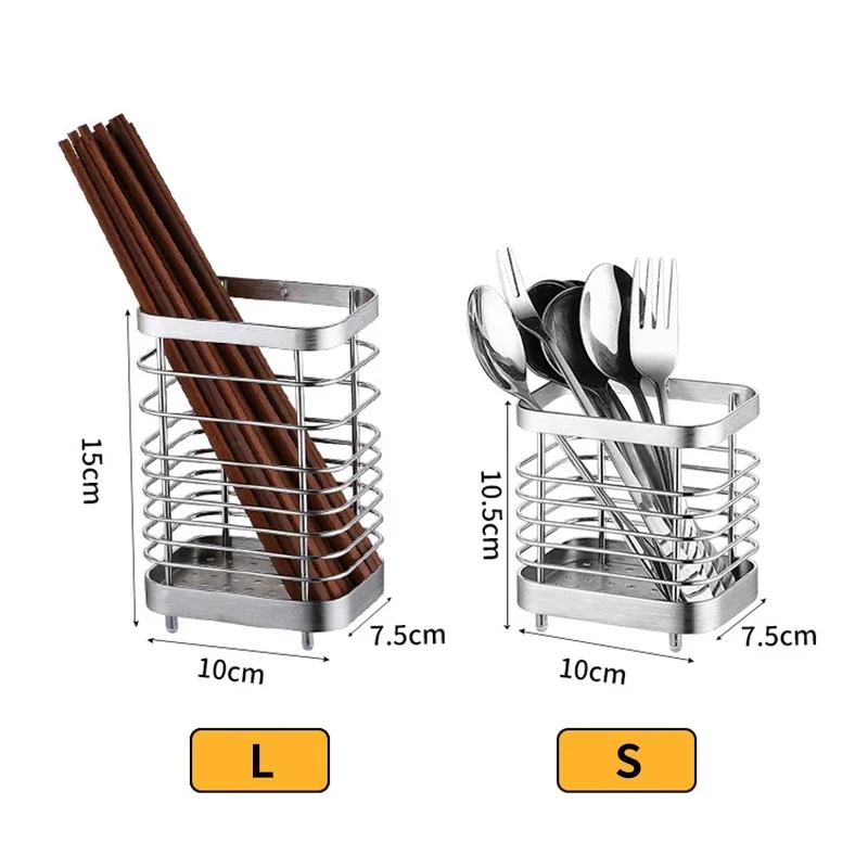 Suspension type Household Stainless Steel Kitchen Cutlery Holder Drainer For chopstick Forks Spoons Storage Organizer Ware Racks