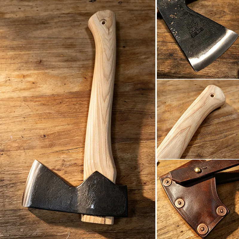 Hand Crafted Outdoor Portable Multifunctional Tactical Axe Camping Home Chopping and Logging Tools