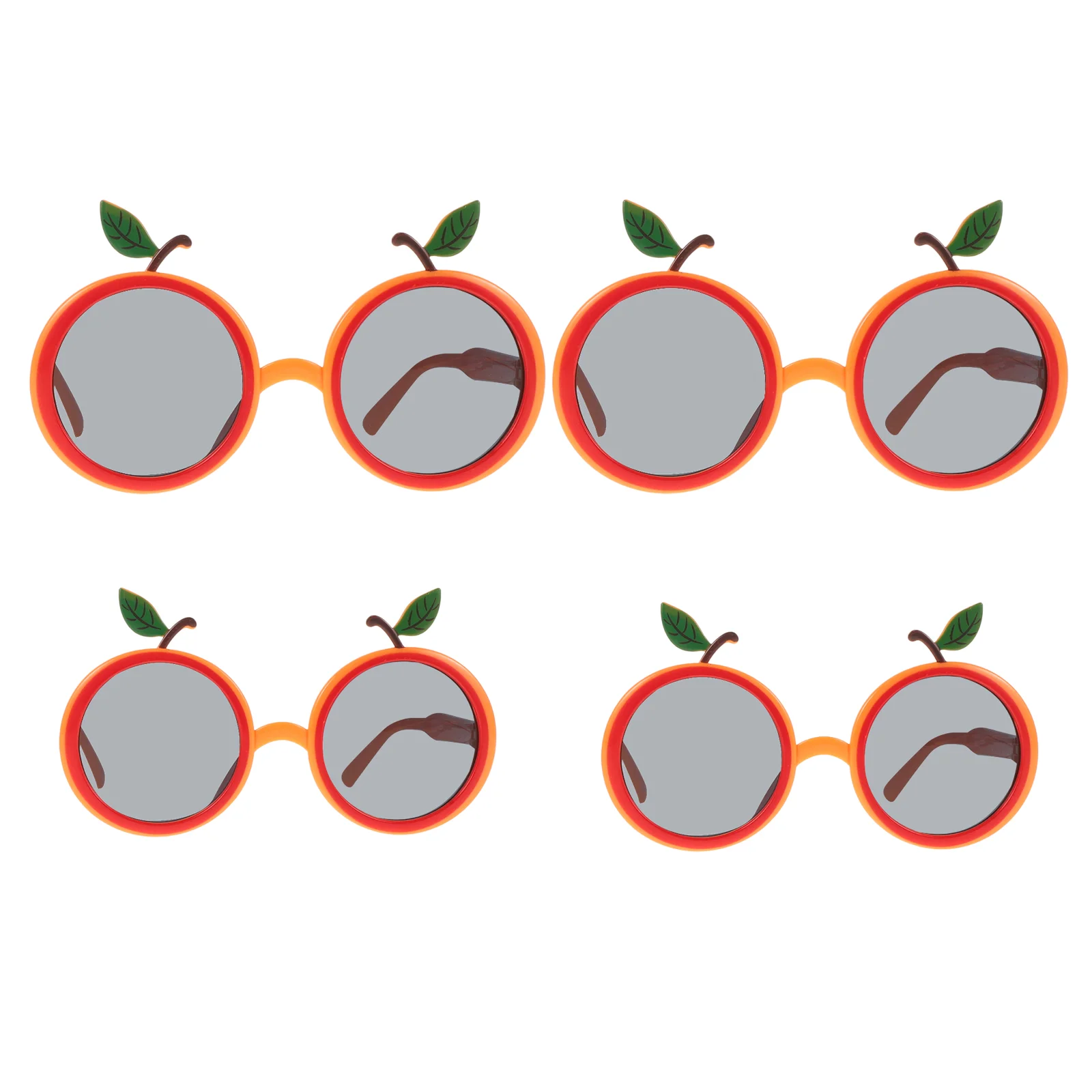 4 Pcs Orange Shape Glasses Party Photo Frames Decorative Sunglasses Props Summer Beach Decorations Abs Ornaments Banquet