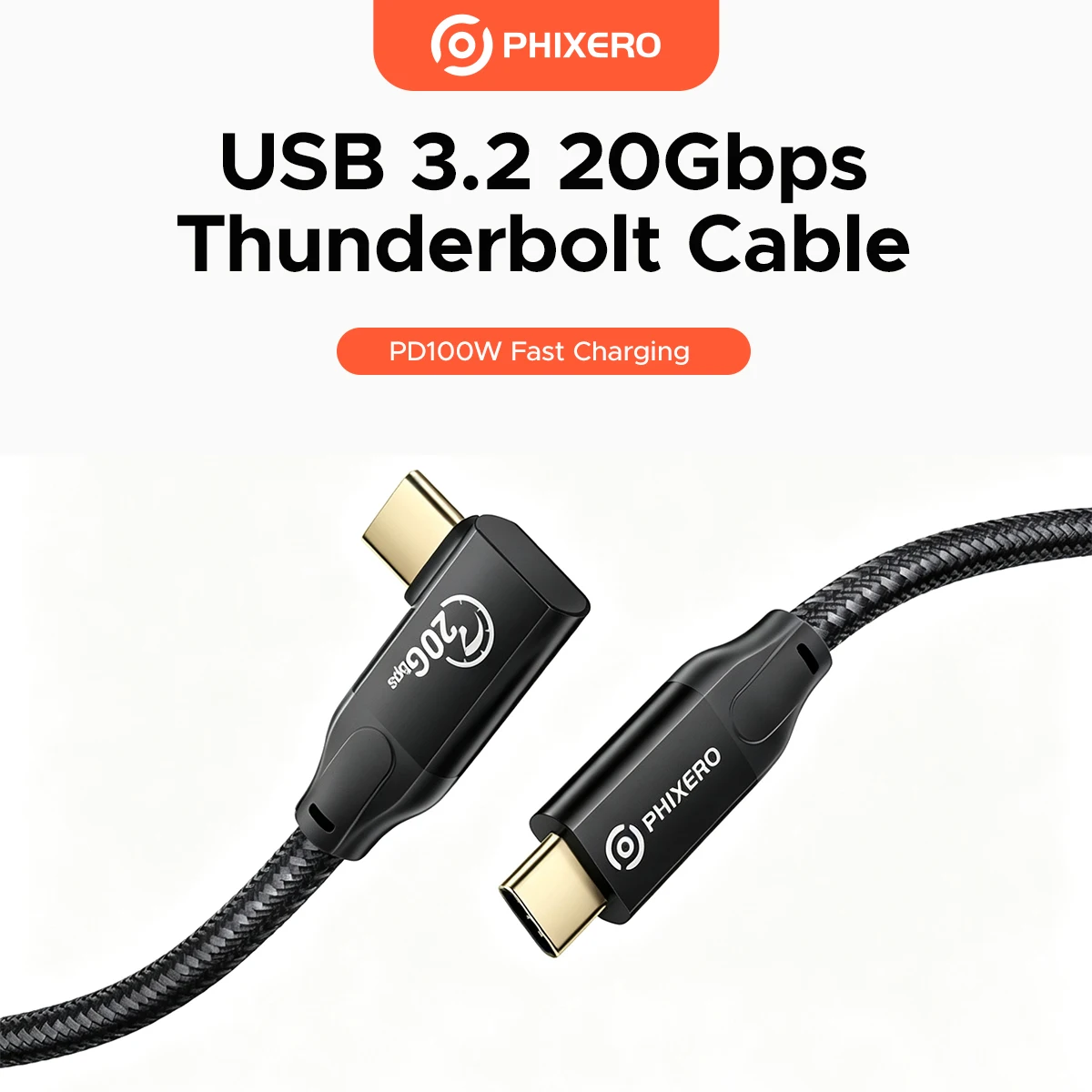 PHIXERO USB C Extension Cable 20Gbps USB3.2 PD 100W Type-C Male to Female Extender Cord For MacBook Laptop SSD Monitor