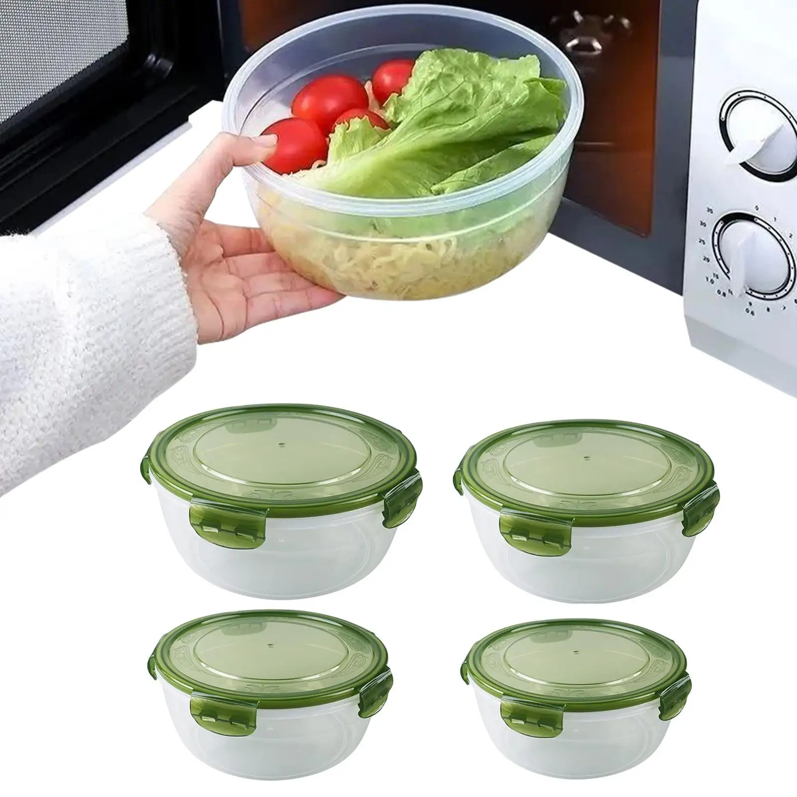 

Food Containers 4 Pieces Airtight Food Boxes Picnic Salad Box For Kitchen Pantry Fridge Camping Picnic Lunch Snack Salad Soup