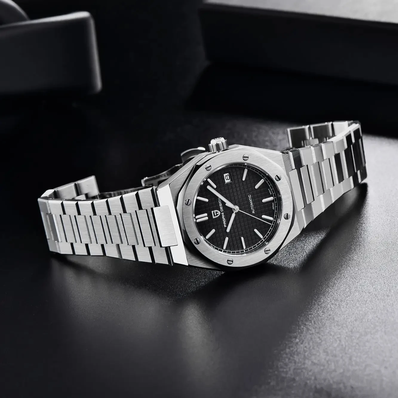 PAGANI DESIGN Automatische mechanische Herrenuhr PD1673 Wasserdichte Sport-Saphir-Edelstahluhr für Herren