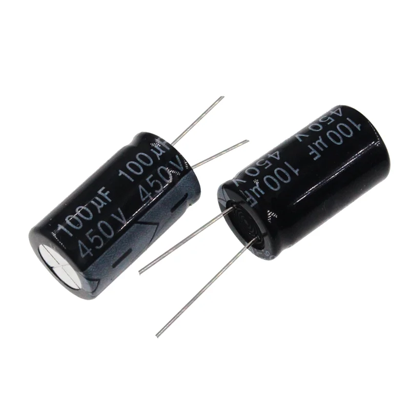 5PCS 100uF 450V 100MFD 450Volt Aluminum Electrolytic Capacitor 18*30mm Radial 100mf450v 100uf450v 450v100mf 450v100uf