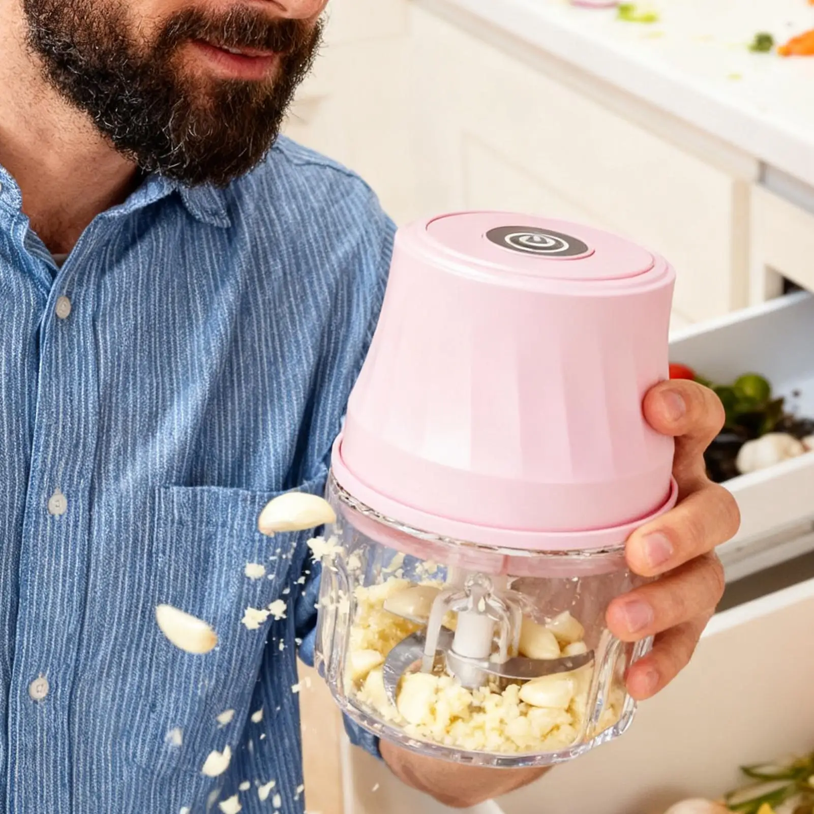 Garlic Chopper 350ml High-Speed Kitchen Gadgets Mini Chopper Electric Garlic Mincer For Puree Vegetable Meat Chili Ginger Fruit