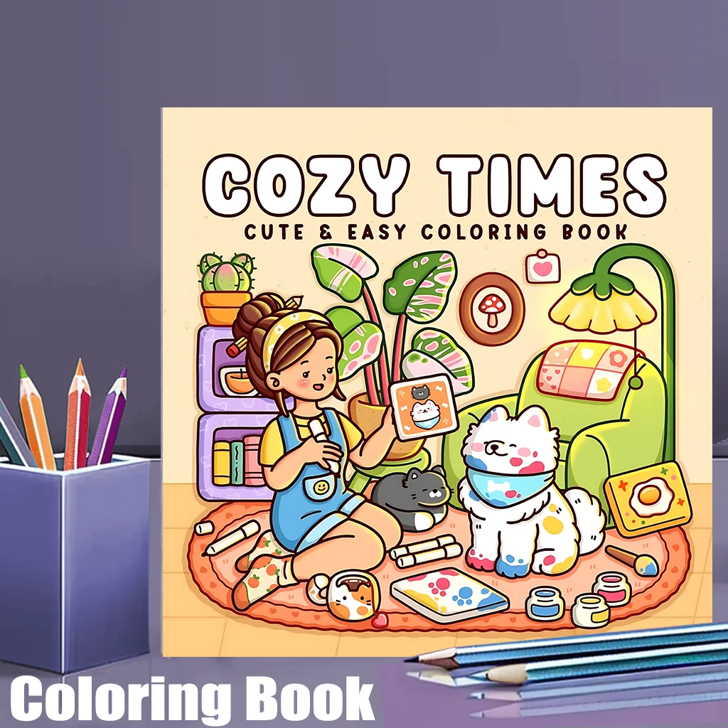 28 Pages Cozy Style Coloring Book for Adult | Colouring Book Gift, Drawing Supplies for Christmas, Thanksgiving