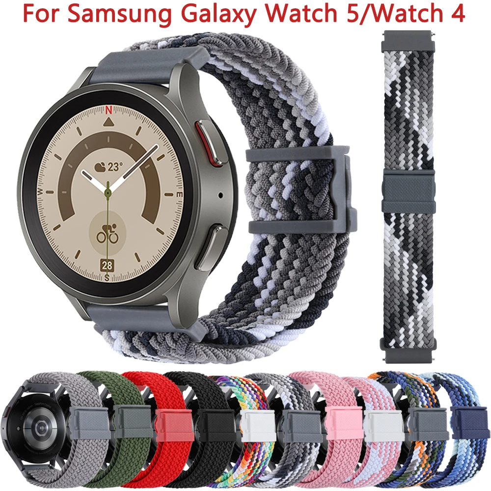 Nylon Strap For Samsung Galaxy Watch 5 Pro 45mm 40mm 44mm Magnetic Buckle Band 20mm Bracelet Watch 4 classic 42mm 46mm Wristband