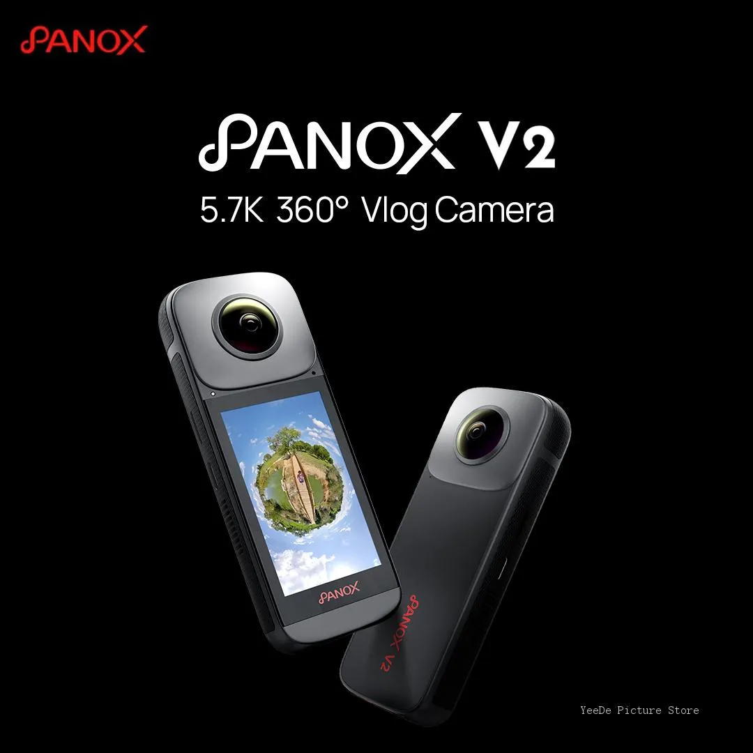 

Panox V2 12K 360 Panoramic Action Camera for Motorcycle Riding Diving Advanced 5.7K30Fps Video Quality with Hdr Mode